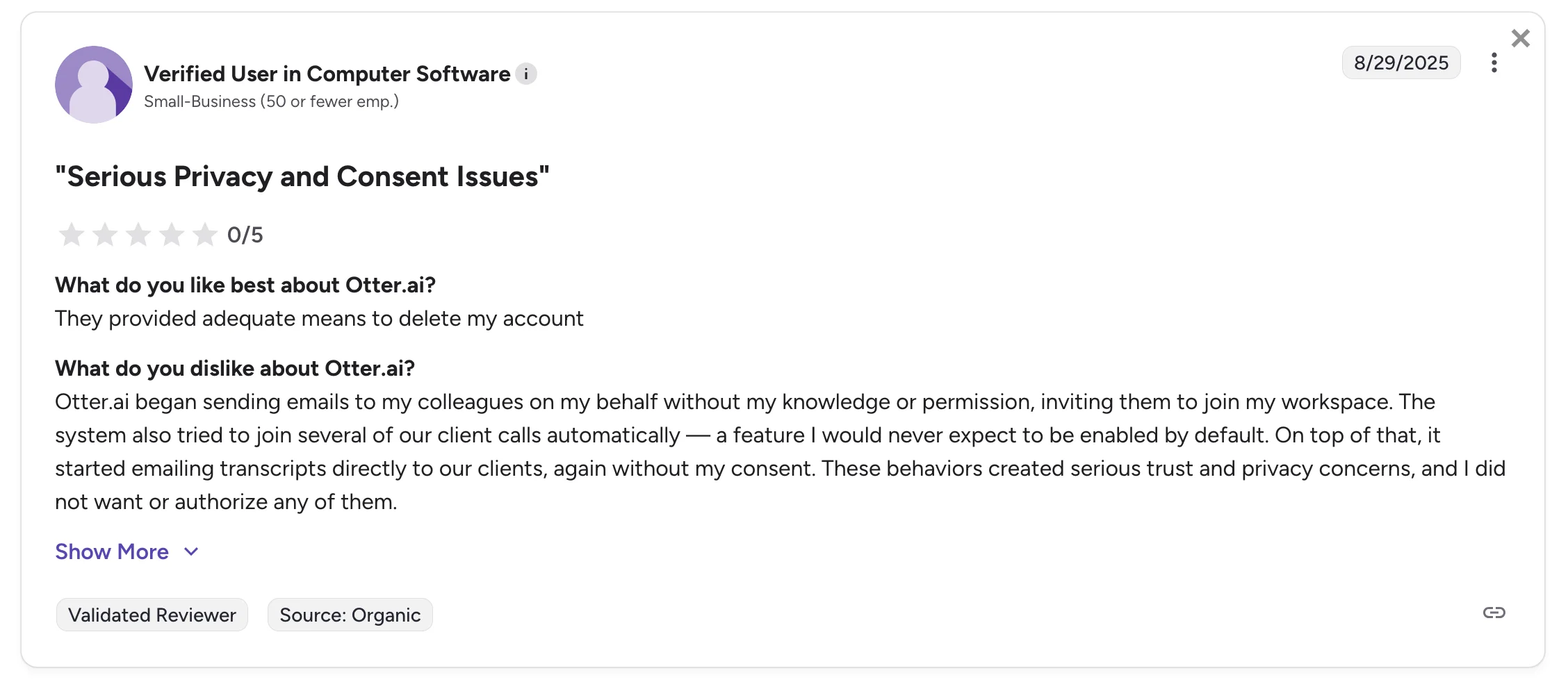 Otter's customers reviews