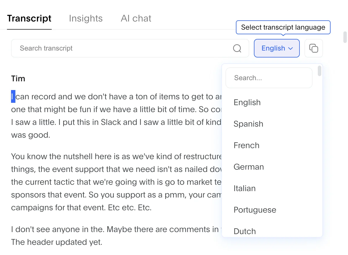 Bluedot languages support