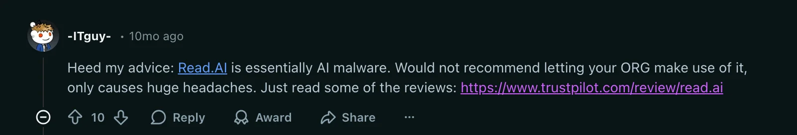 Read AI users reviews