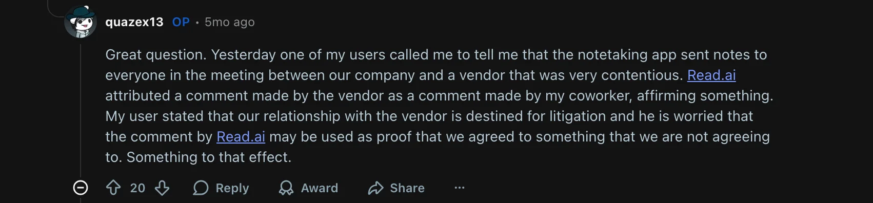 Read AI customers reviews