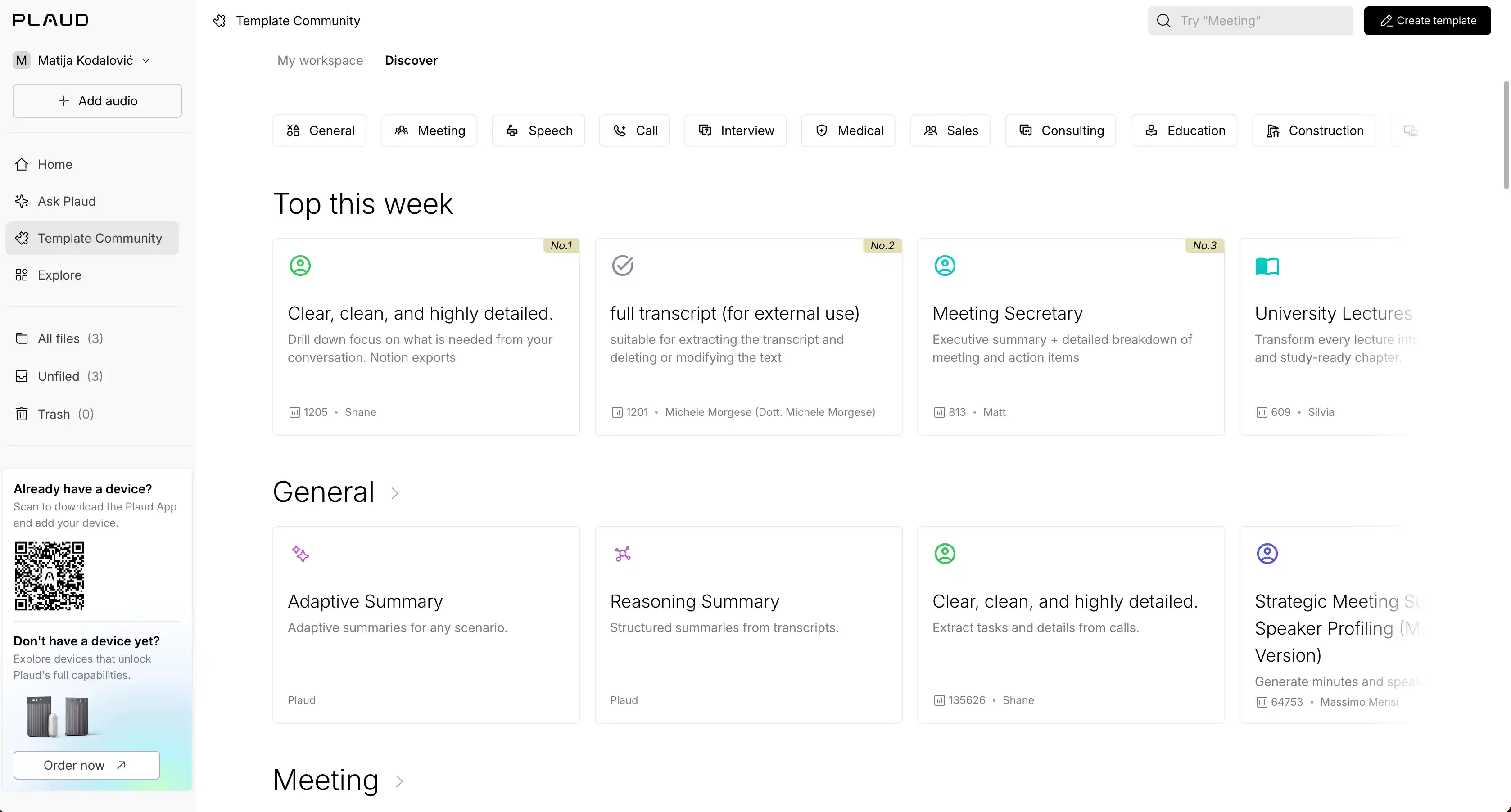 Plaud templates