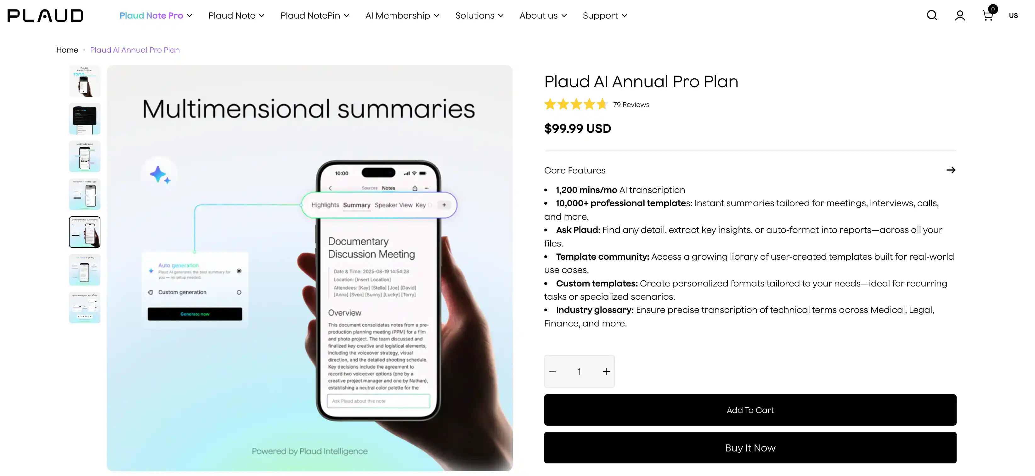 Plaud AI annual Pro plan
