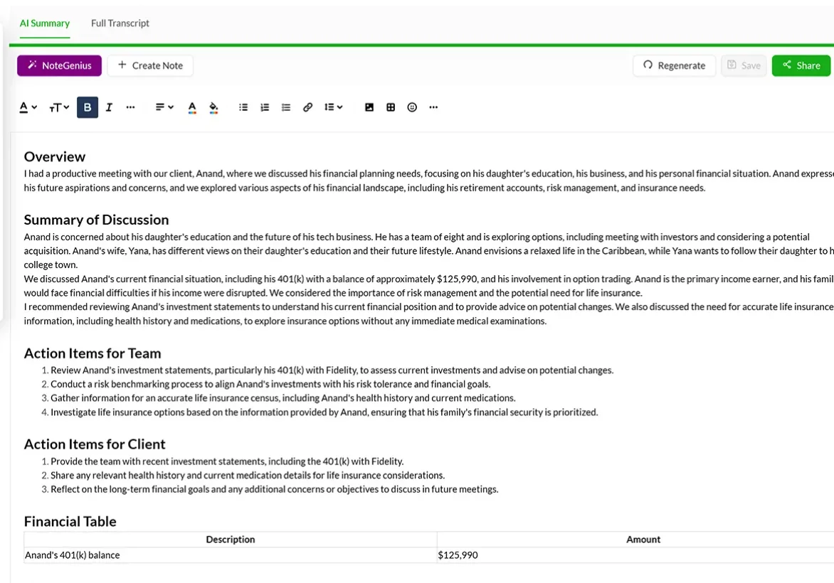 Pulse360's AI summary