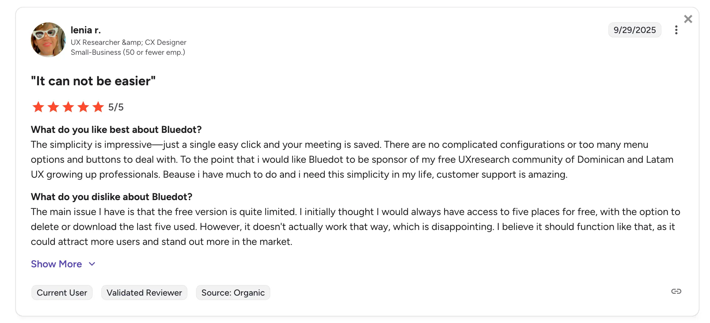 Bluedot users reviews