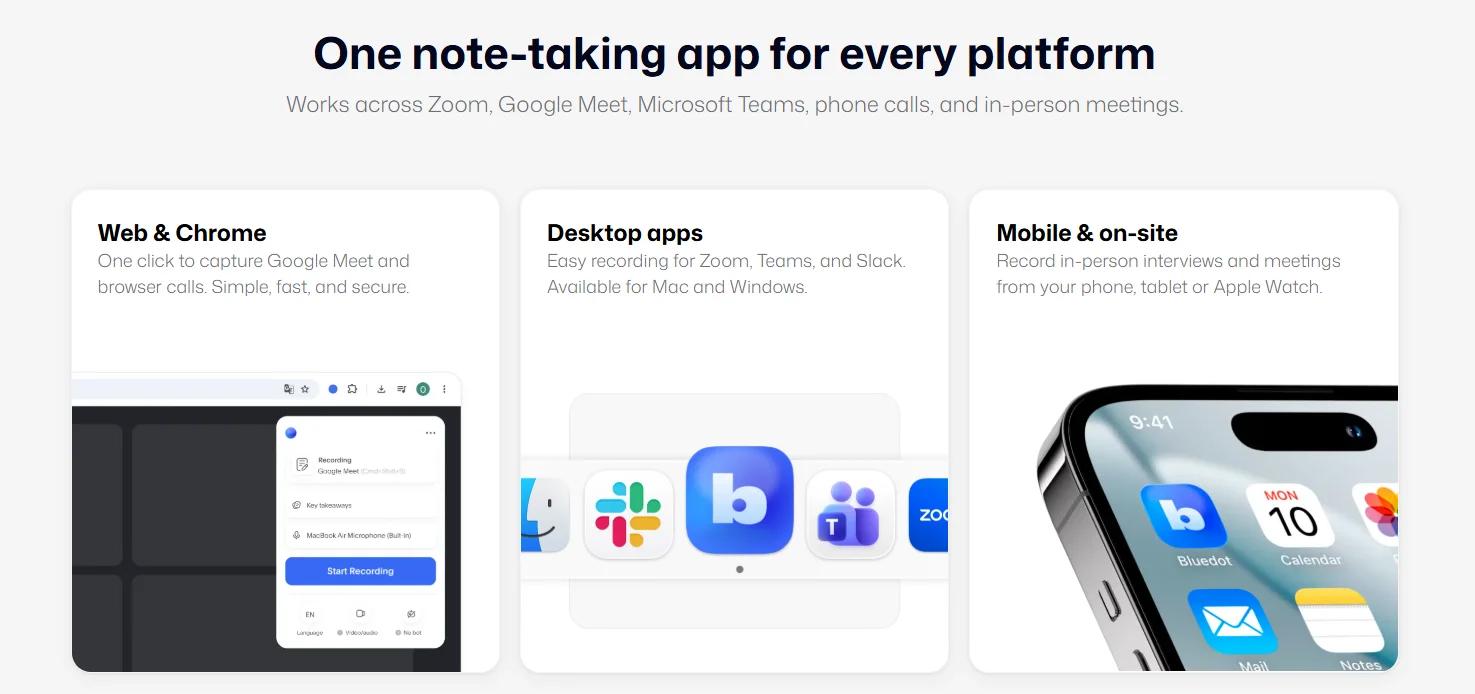 Bluedot's apps