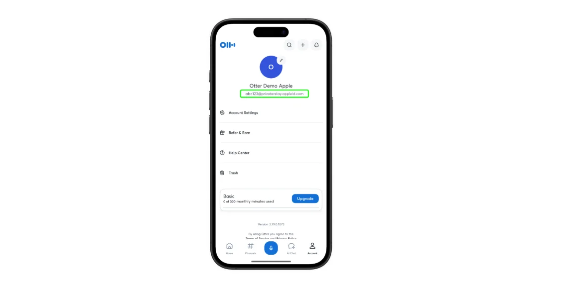Otter iOS app