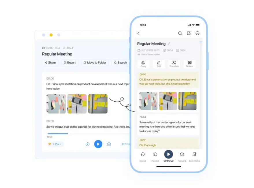 How Notta AI syncs between phone and desktop