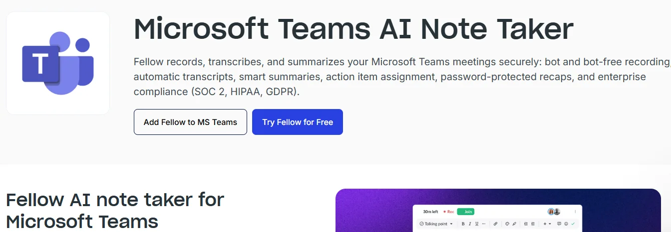 Fellow AI note taker