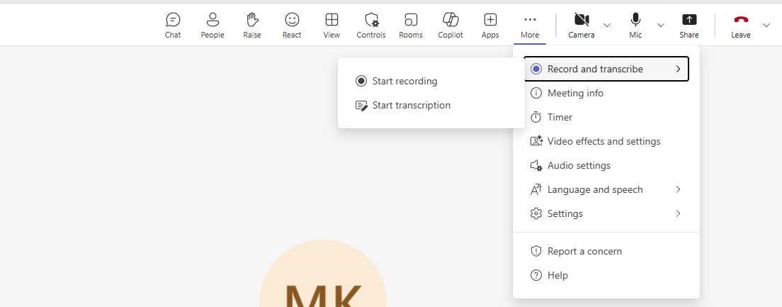 how to record with Microsoft Teams