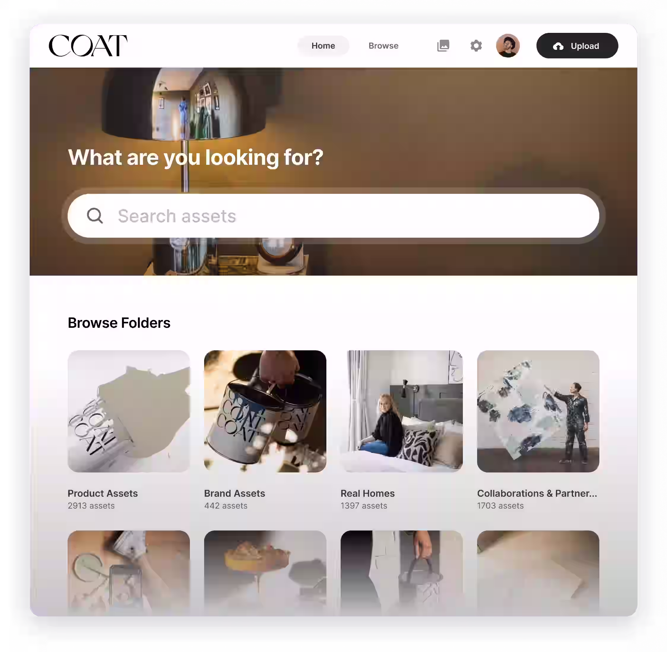 An image of COAT's home page in Dash