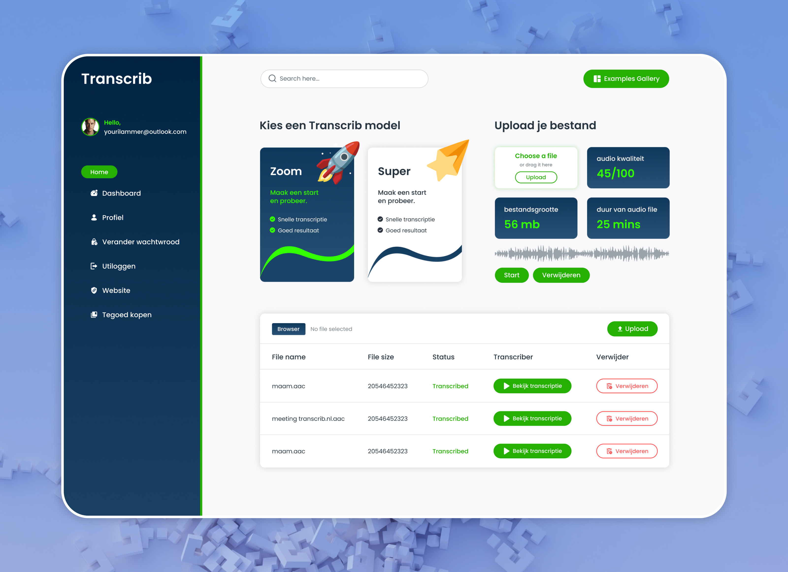 Transcrib Dashboard
