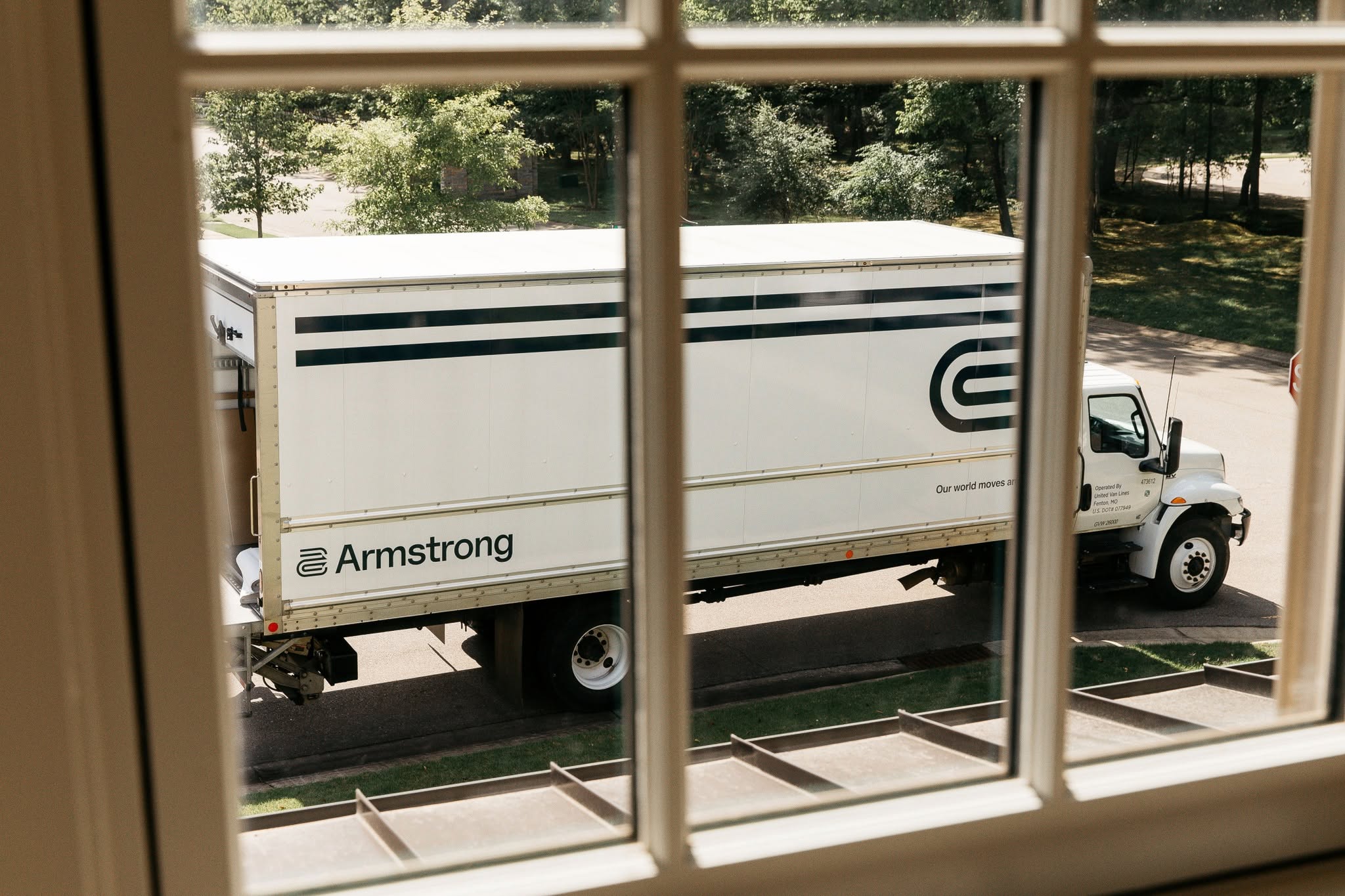 Armstrong brand identity, packaging and vehicle design: branded moving truck.