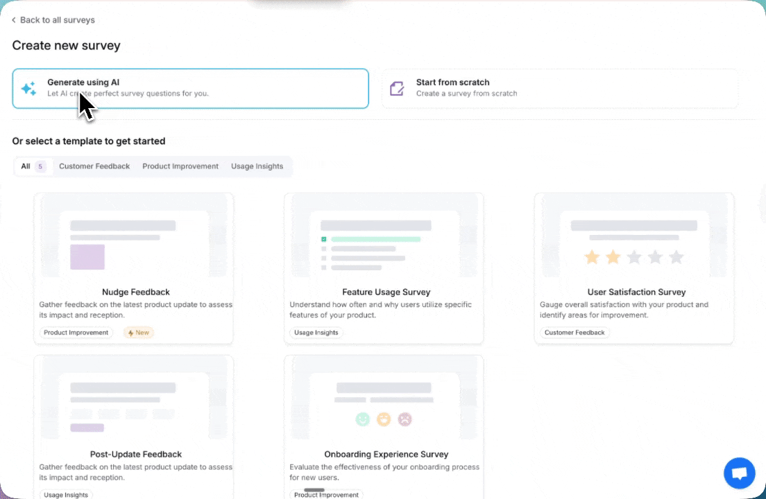 AI Survey creation gif