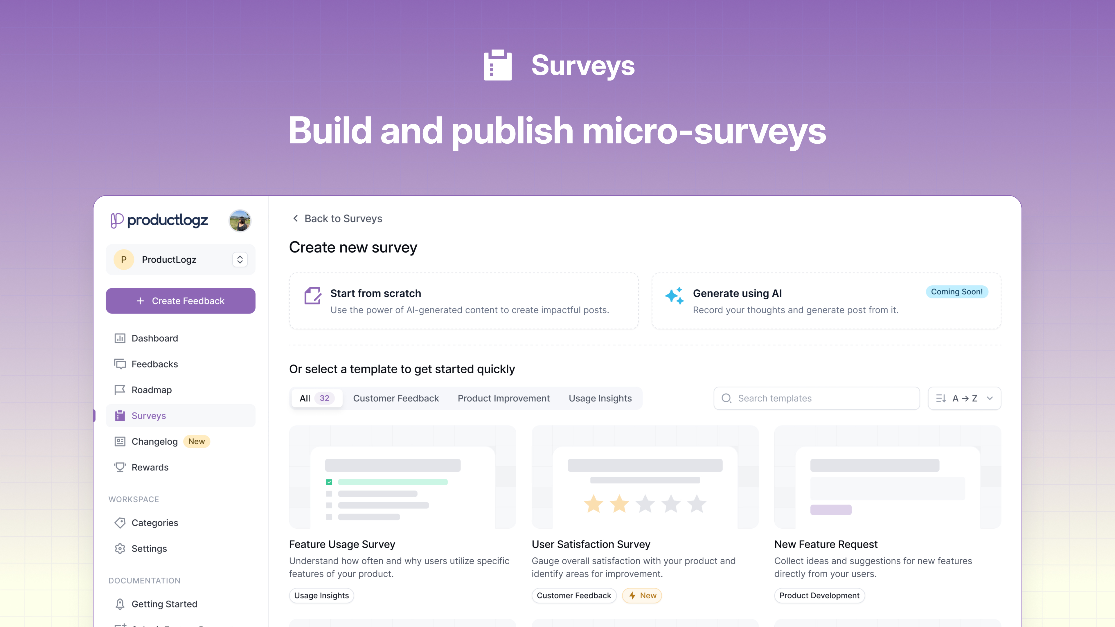 Productlogz ai surveys image