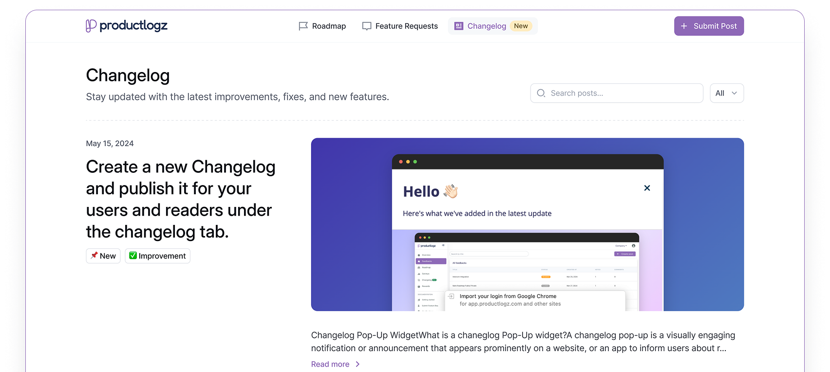 productlogz public changelog 