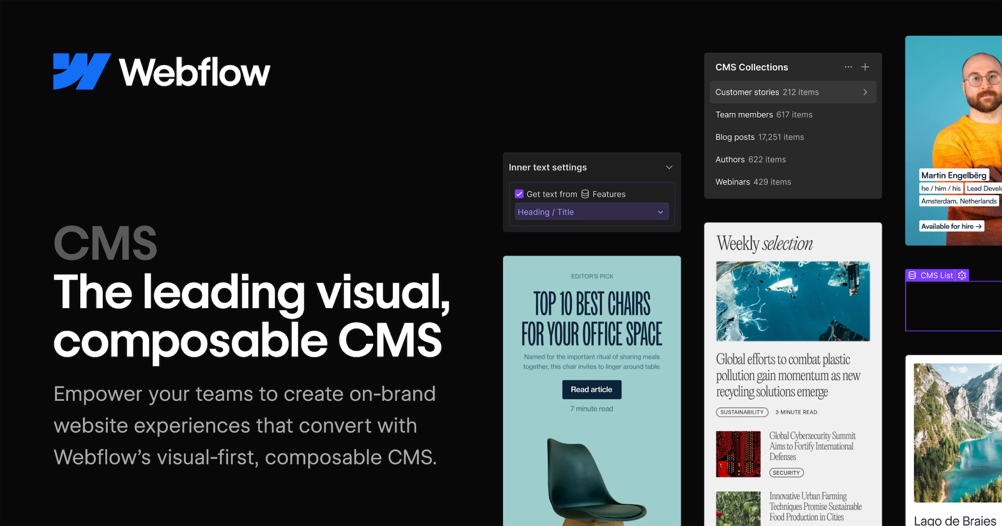 The leading visual, composable CMS | Webflow