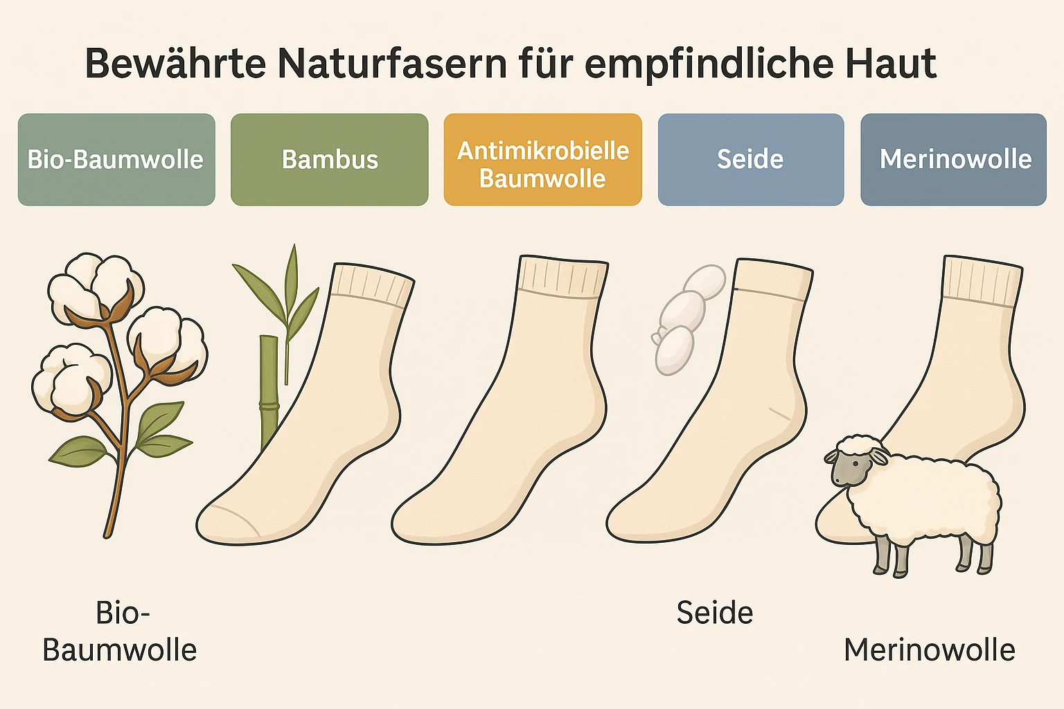 Infografik auf einen Blick: Die besten Socken für Allergiker