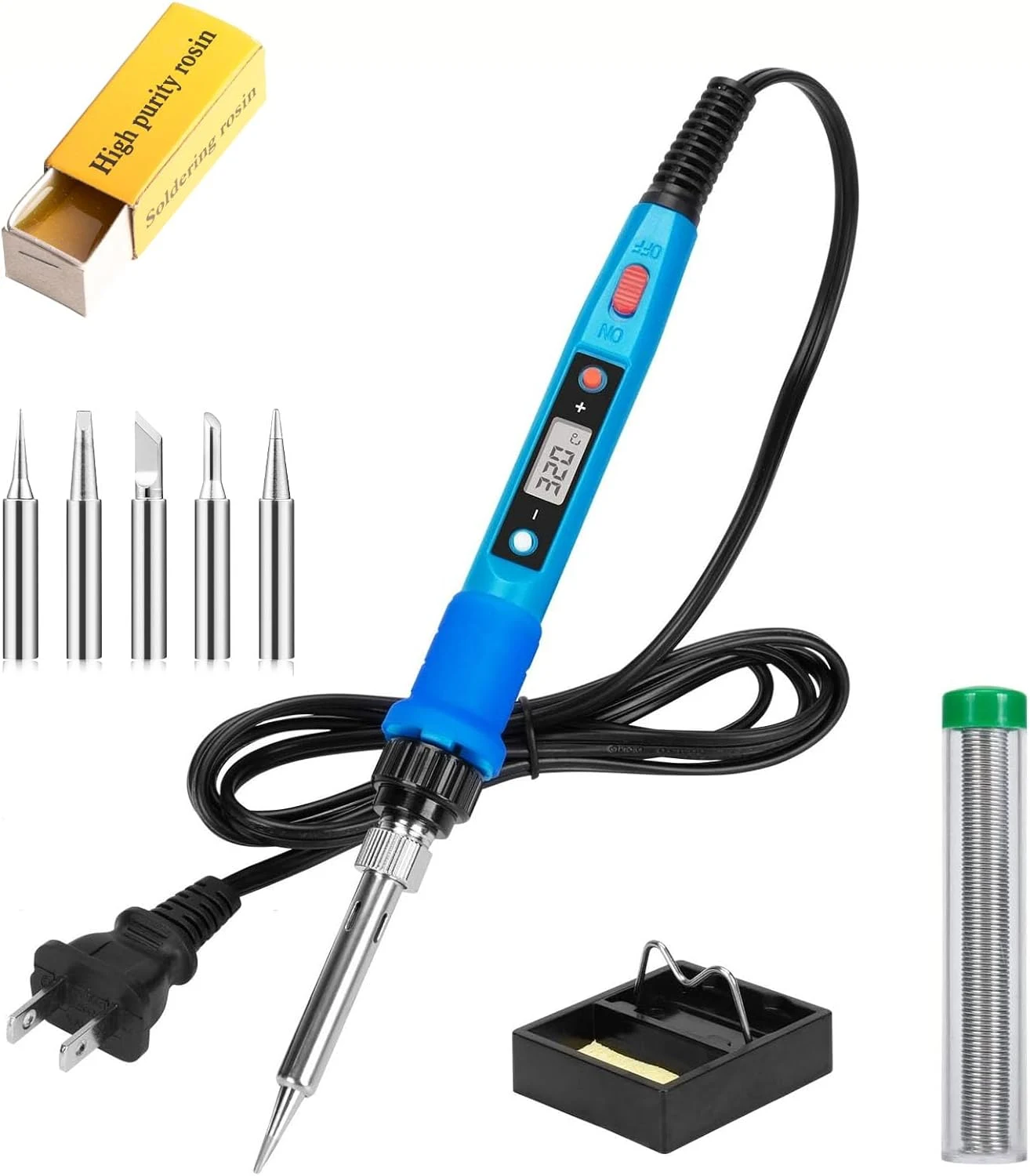 Soldering Iron Kit, 80W 110V LCD Digital Soldering Welding Iron Kit with Ceramic Heater