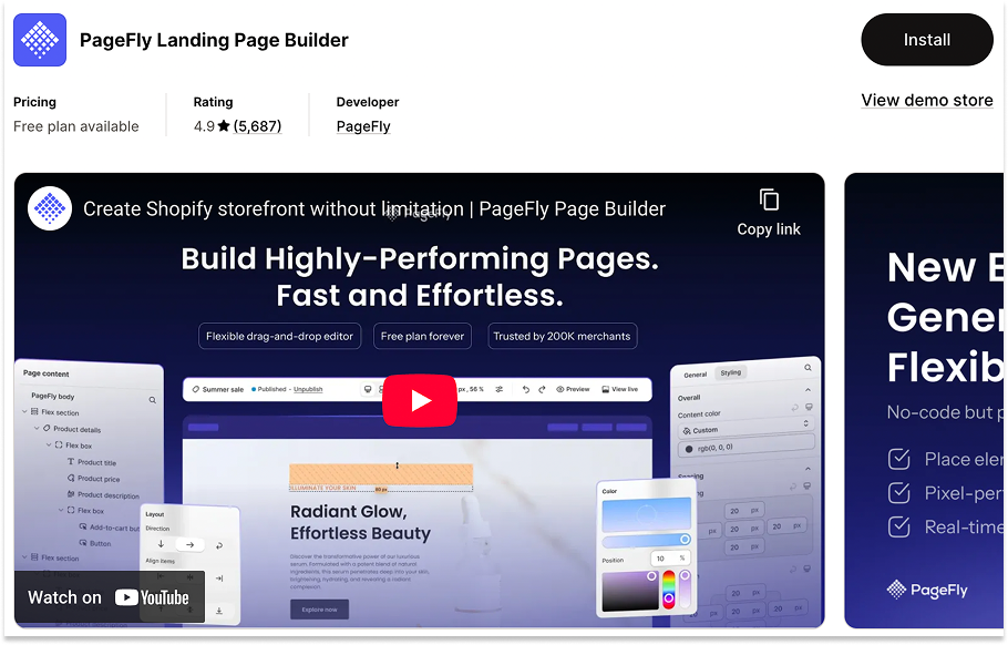 Shopify App: PageFly Landing Page Builder
