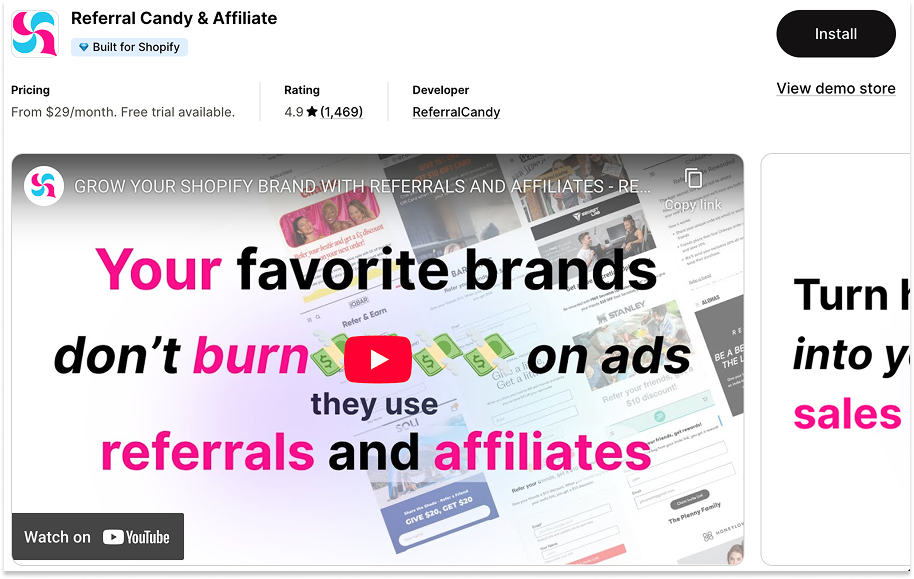 Shopify App Store - Referral Candy