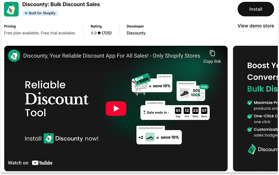 Shopify App Store: Discounty