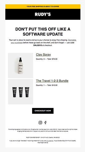 Shopify Email Marketing Campaign - RUDY'S
