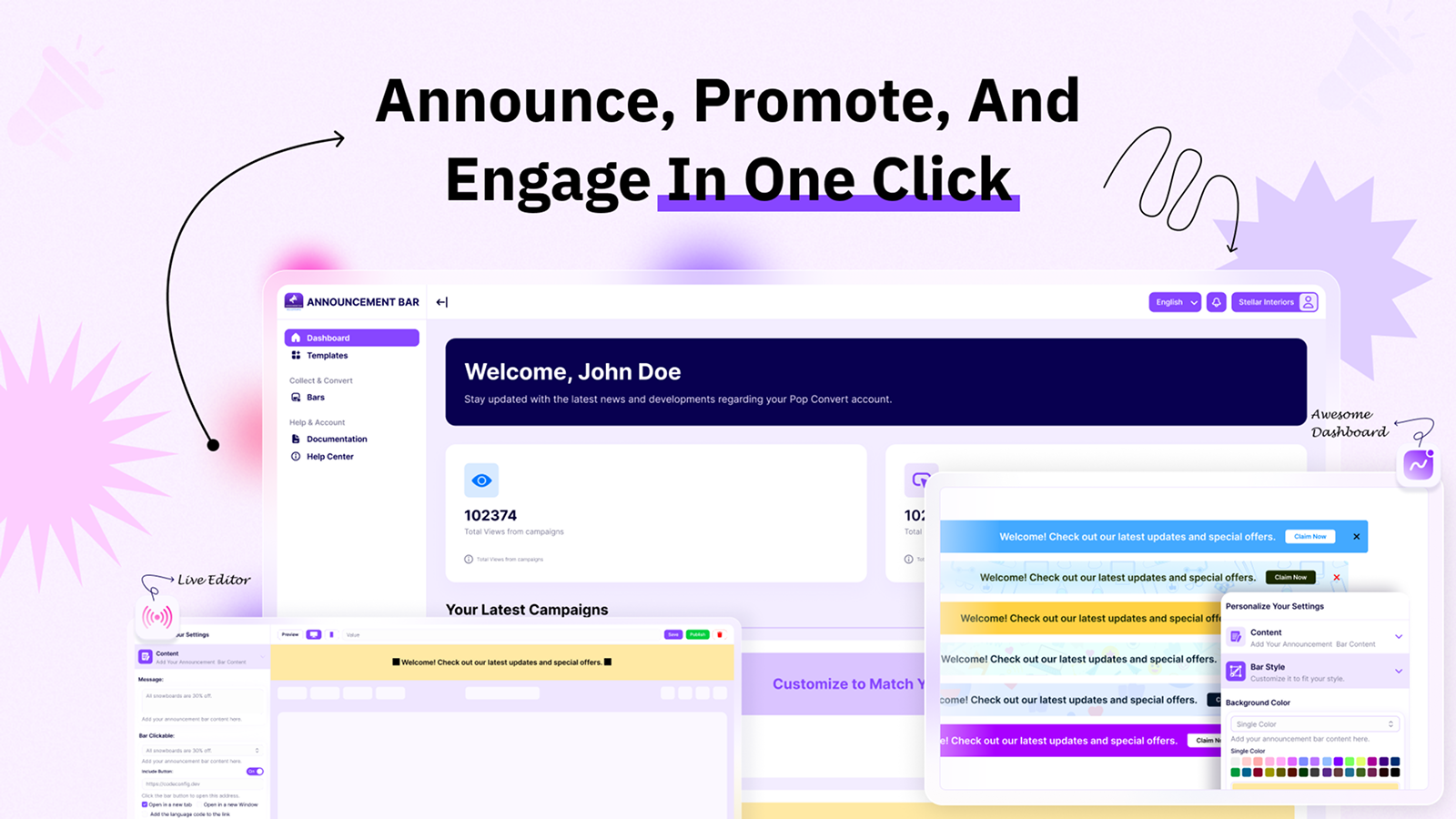 Shopify appstore - Codeconfig Announcement Bar