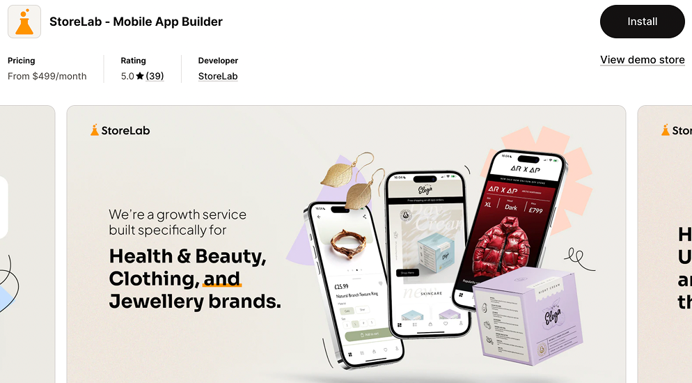 Shopify App Store - StoreLab - Mobile App Builder