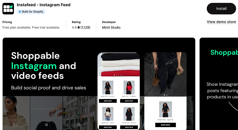 Shopify App Store: Instafeed - Instagram Feed