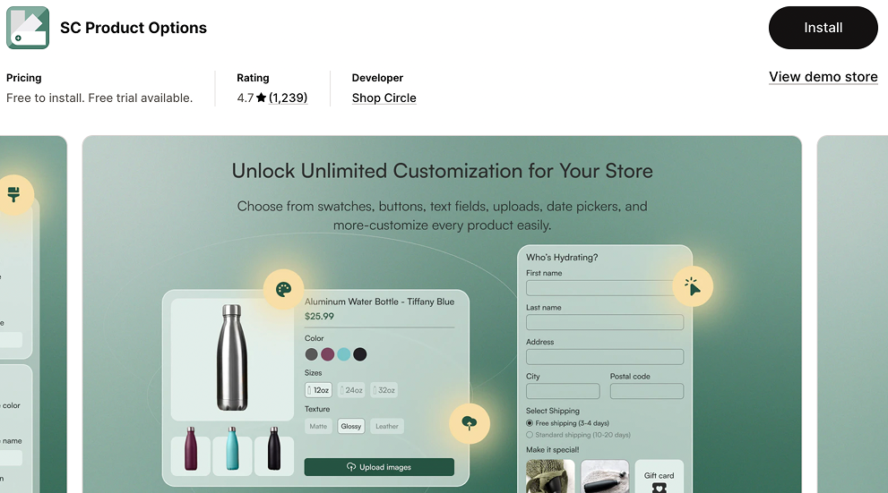 Shopify App Store - SC Product Options