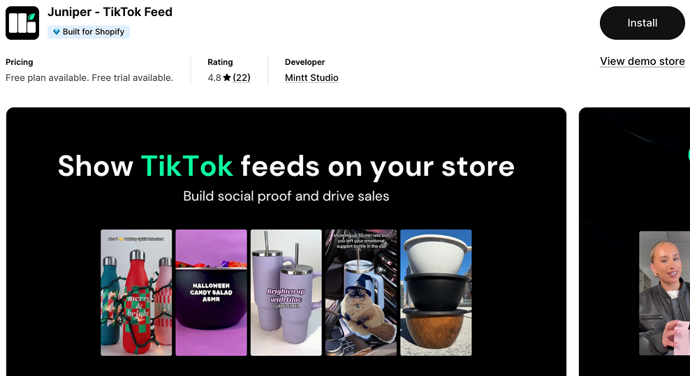 Juniper - TikTok Feed Shopify App