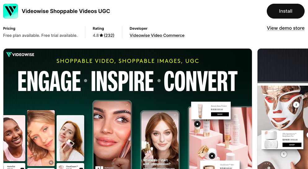 Shopify App - Videowise Shoppable Videos UGC