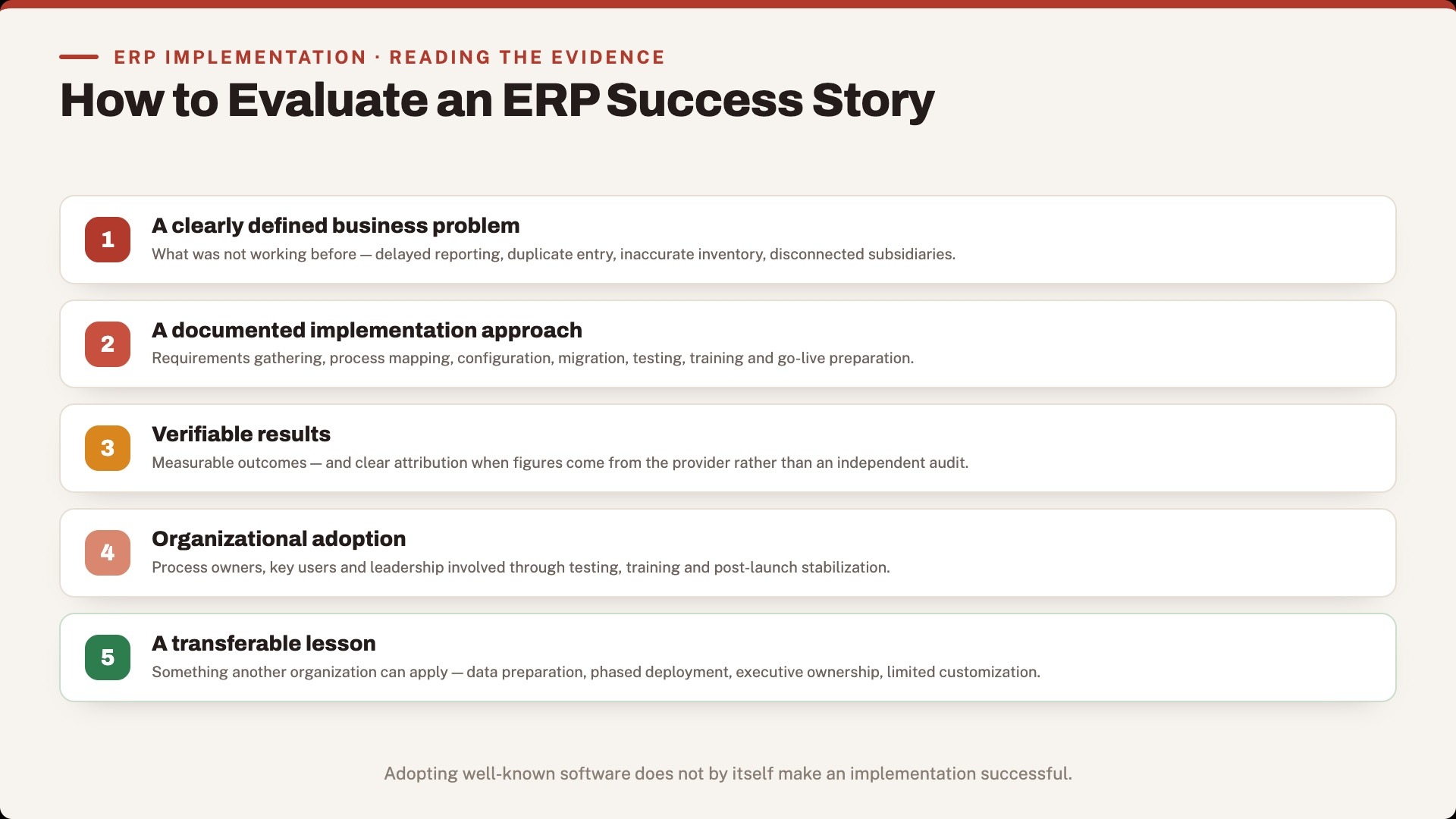 How to Evaluate an ERP Implementation Success Story