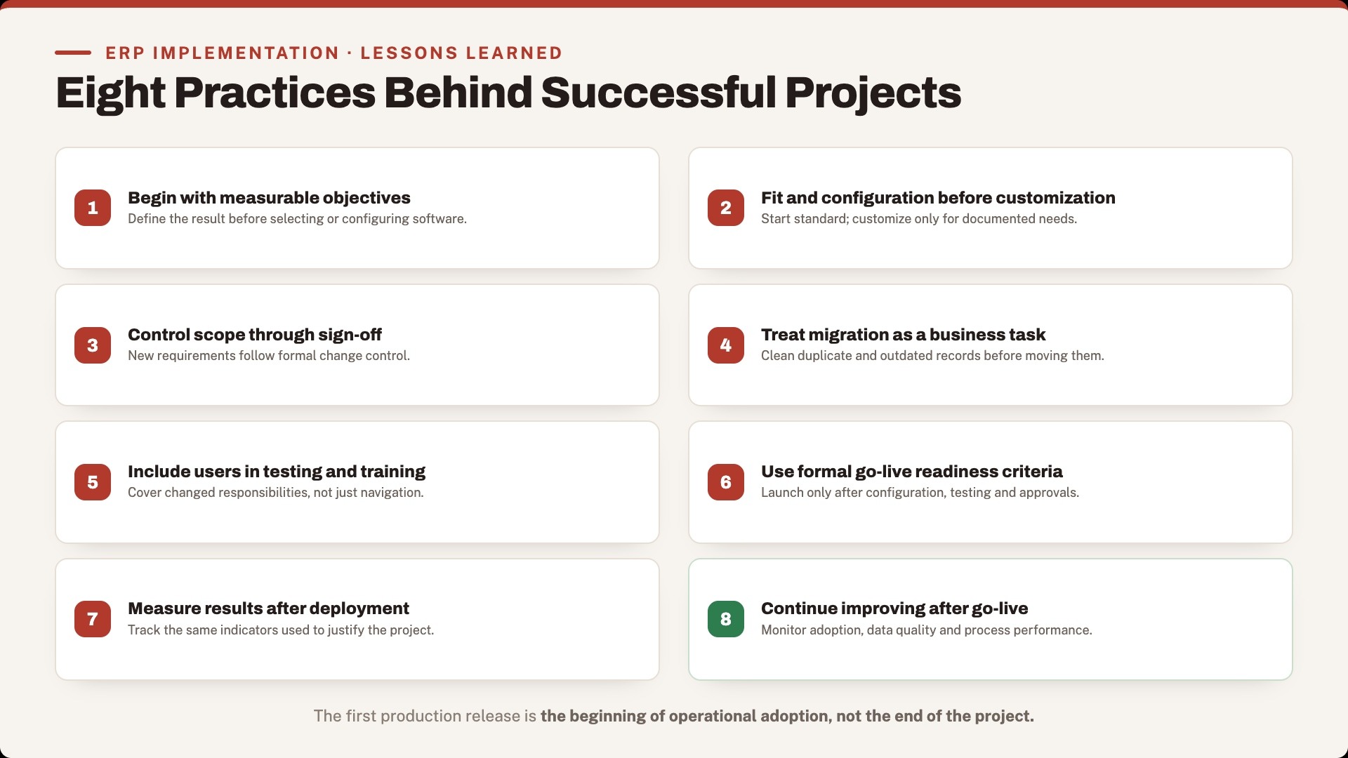 Lessons Learned from Successful Implementations