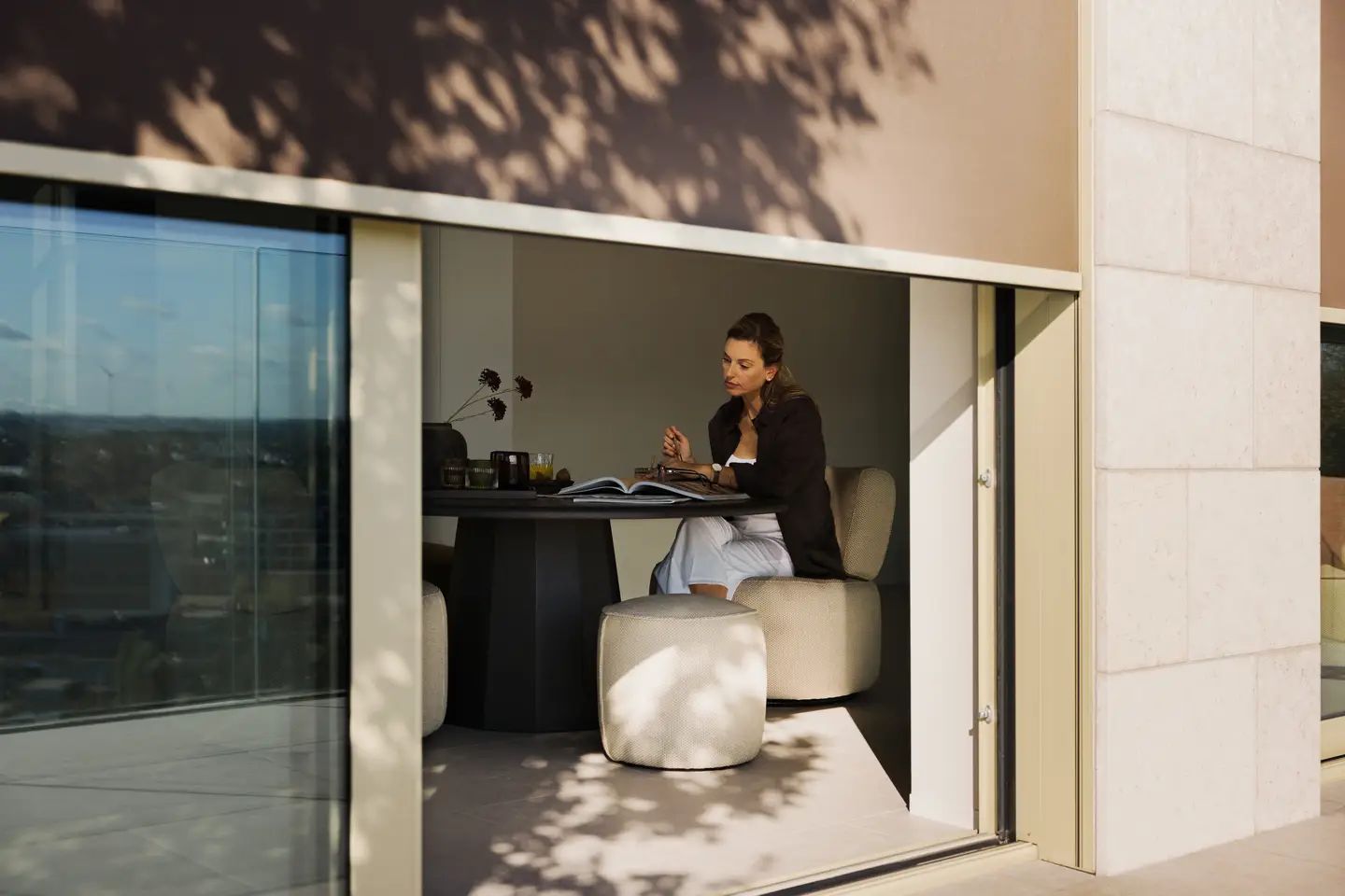Amani Renson bioclimatic pavilion pergola