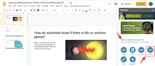 How to embed a website using the Pear Deck Add-on in Google Slides