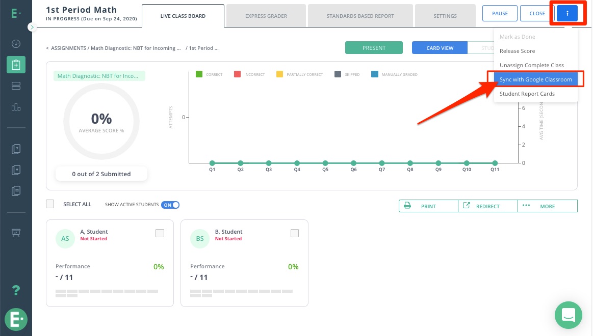 Sync with Google Classroom