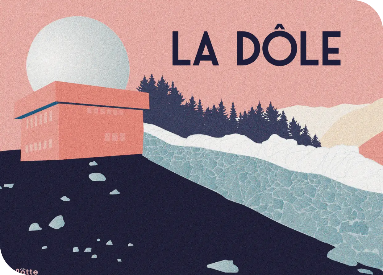 Visuel vectoriel de la Dôle, une card pour présenter mes créations.