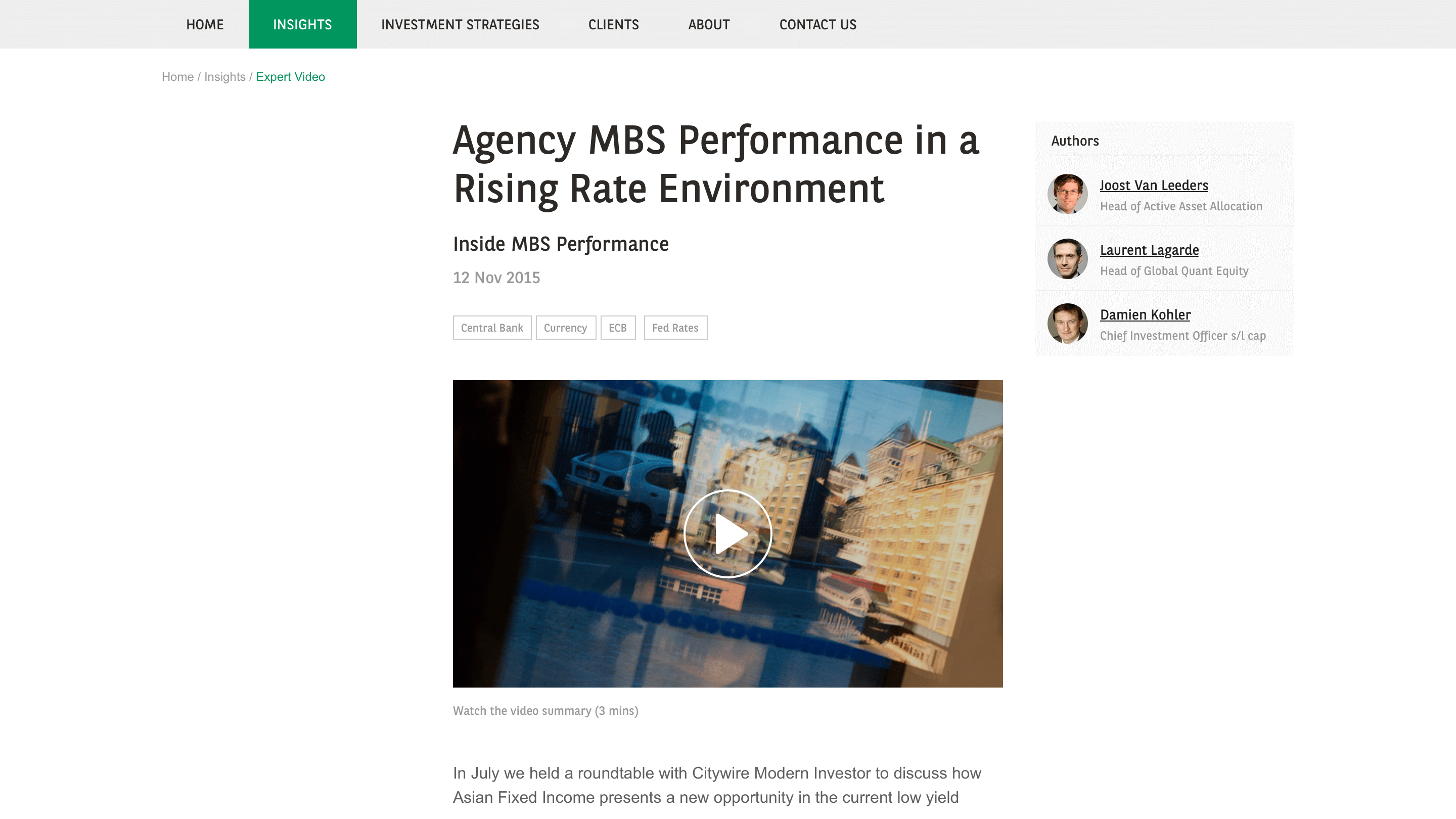 Article page combining text, imagery and embedded media