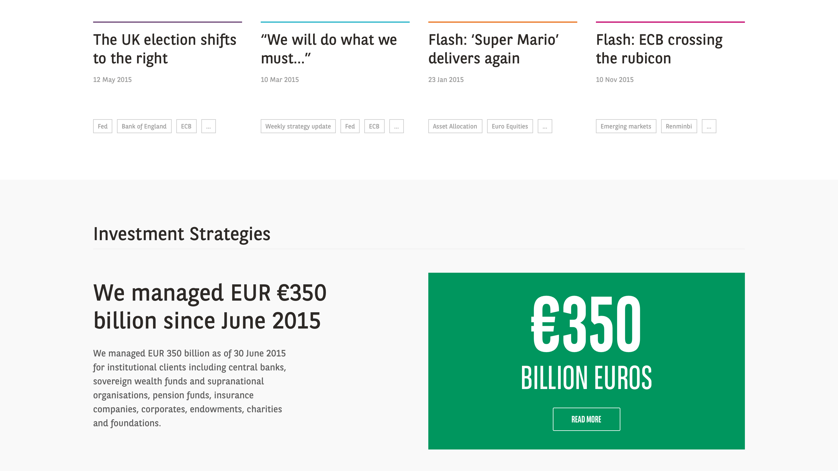 Campaign content section promoting topical investment themes