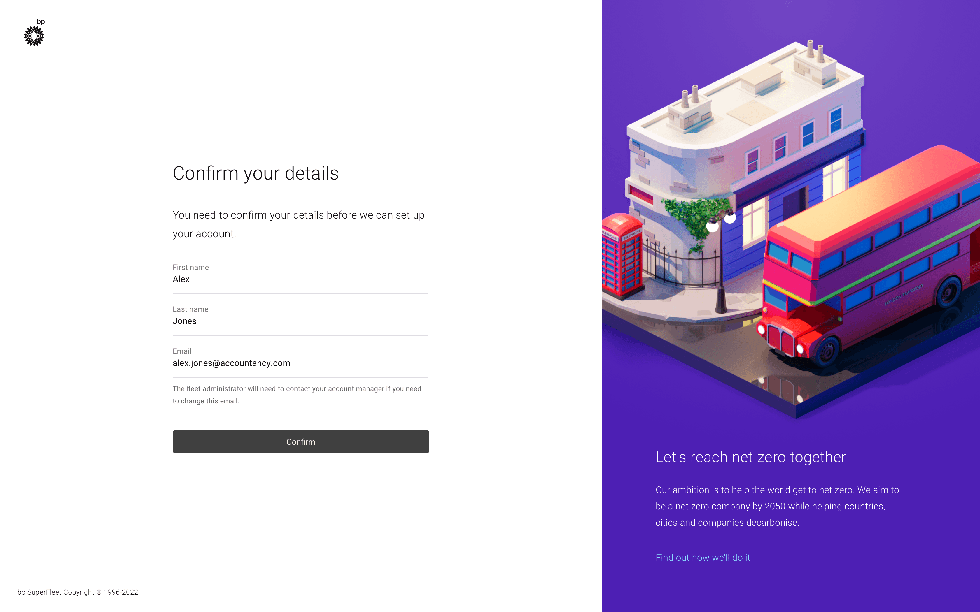 Account setup screen using proposed geometric illustration style to support onboarding and brand character