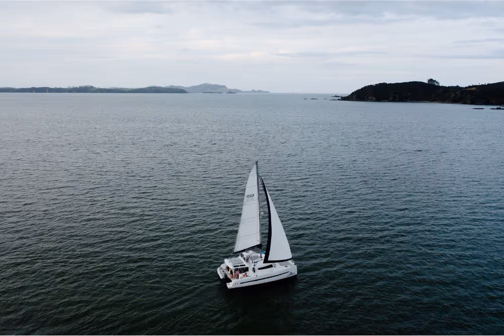 Serenity sailing through the Bay of Islands