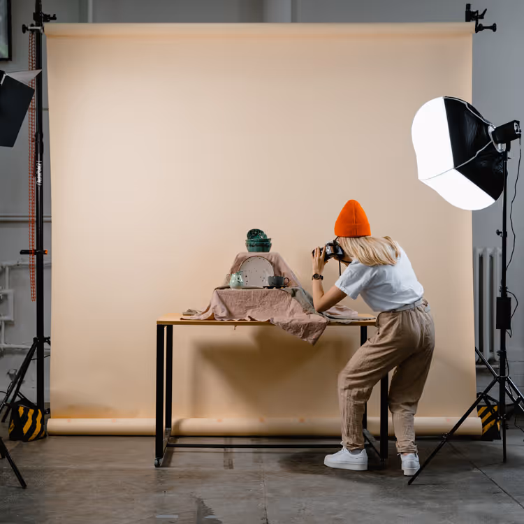 person taking on table product photo