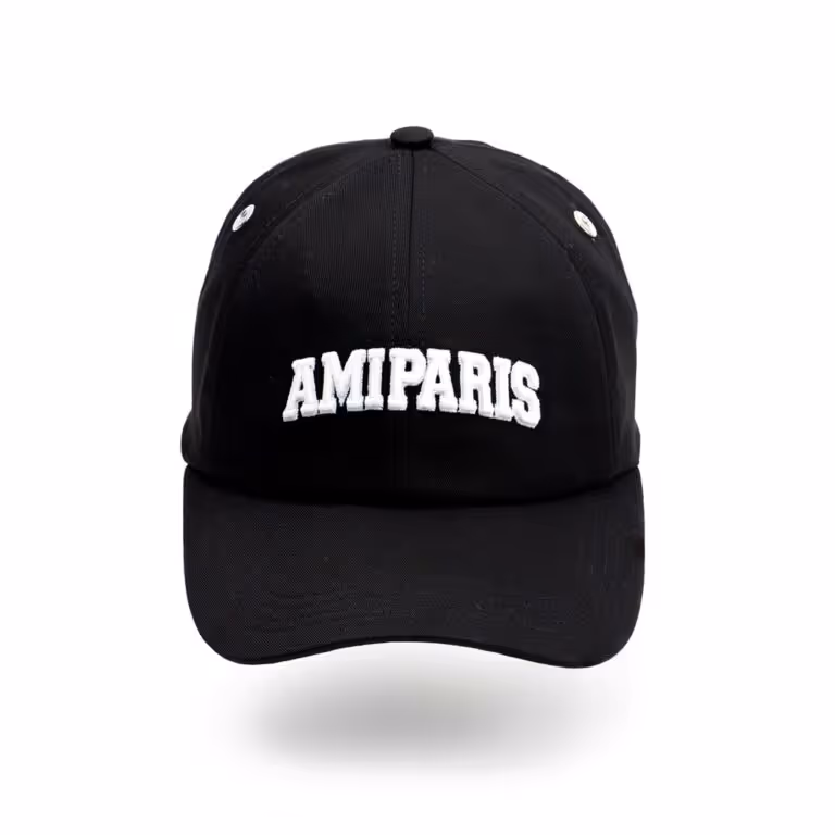 A black hat floating product photo