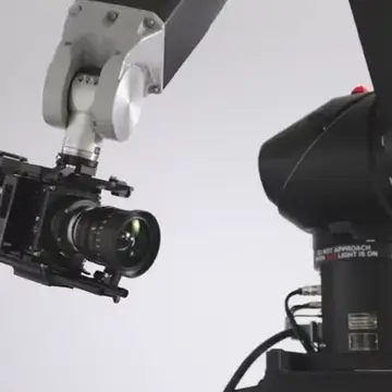 video of a camera robot arm with camera on it