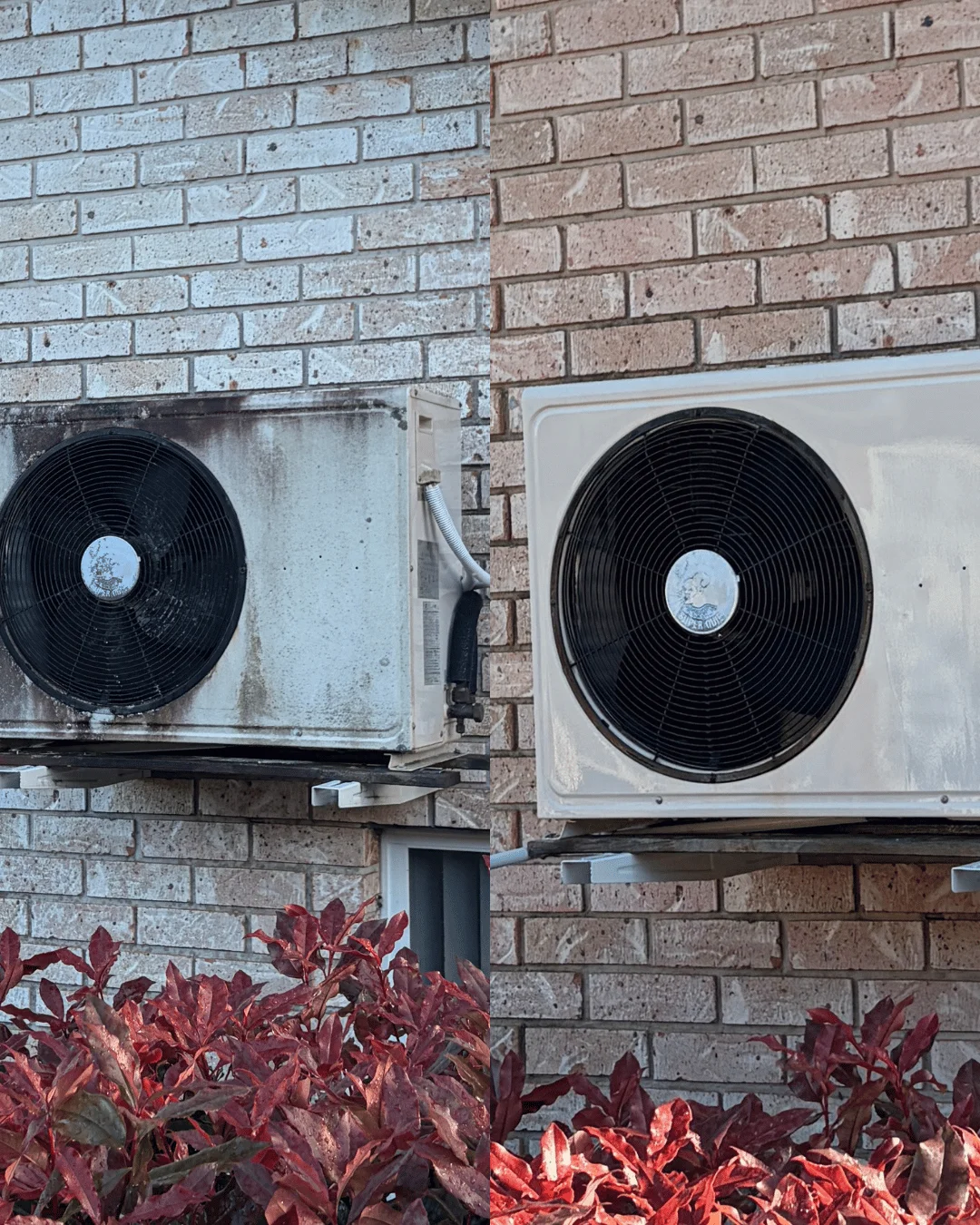 Air conditioner unit before and after cleaning