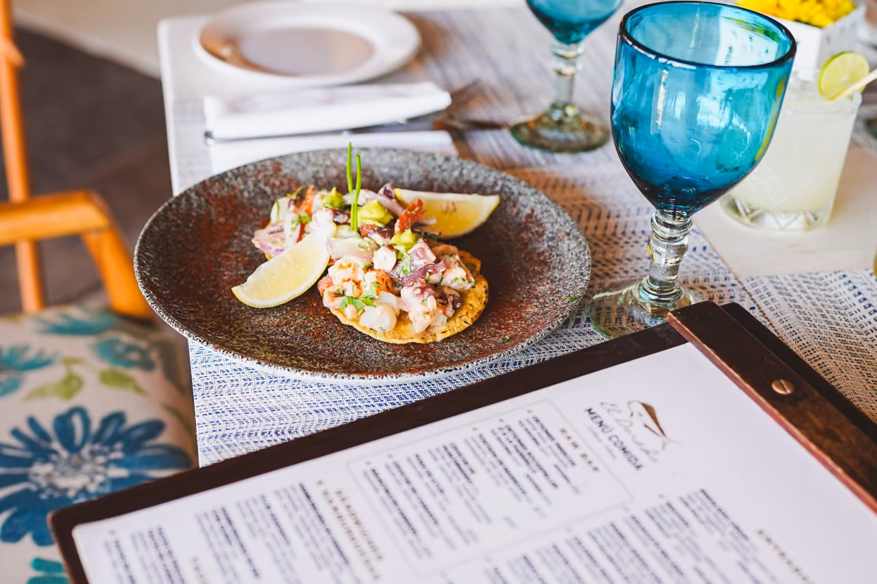 Lobster and bone marrow tacos with lime at El Dorado