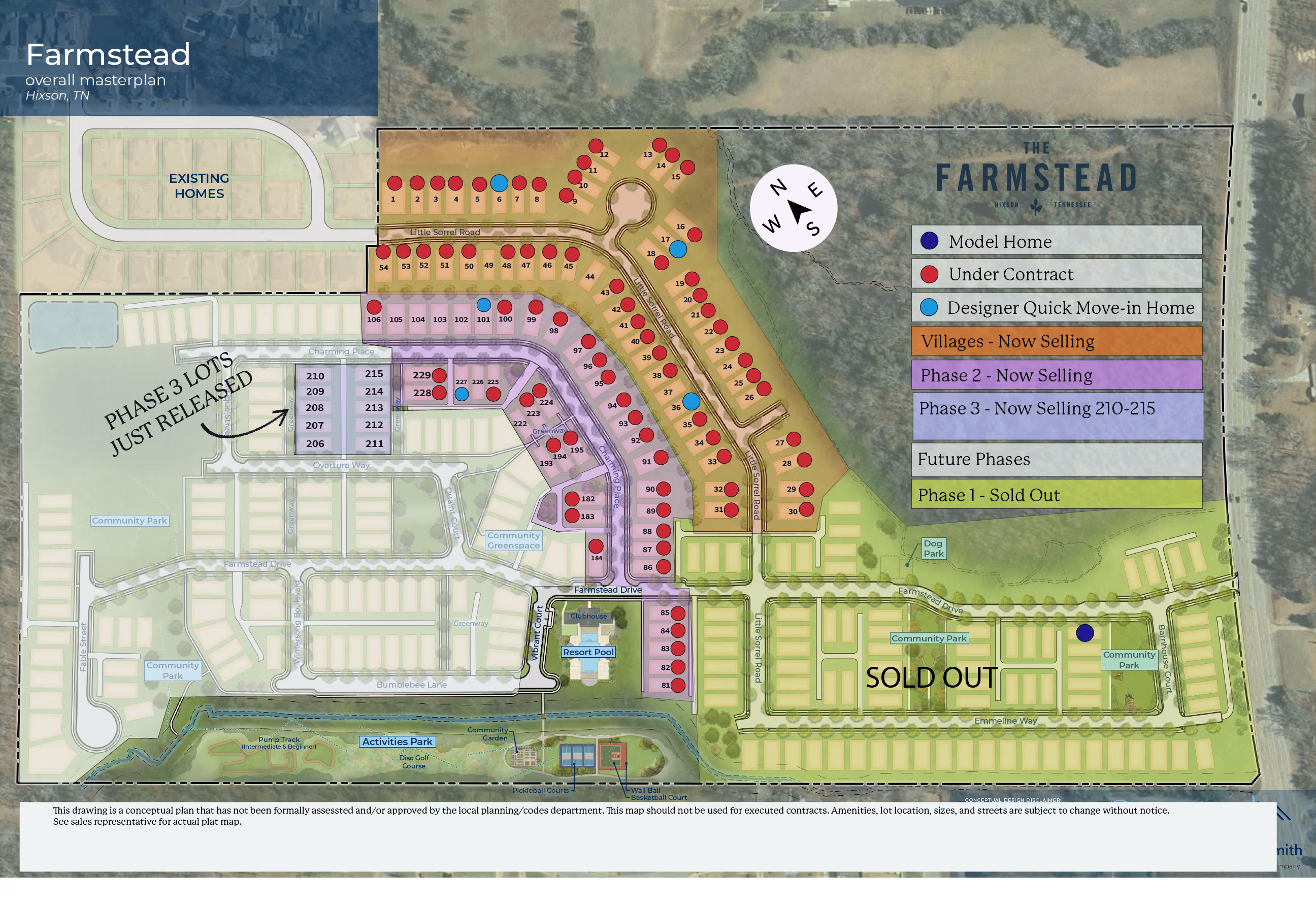 The Farmstead community site plan including Phase 3