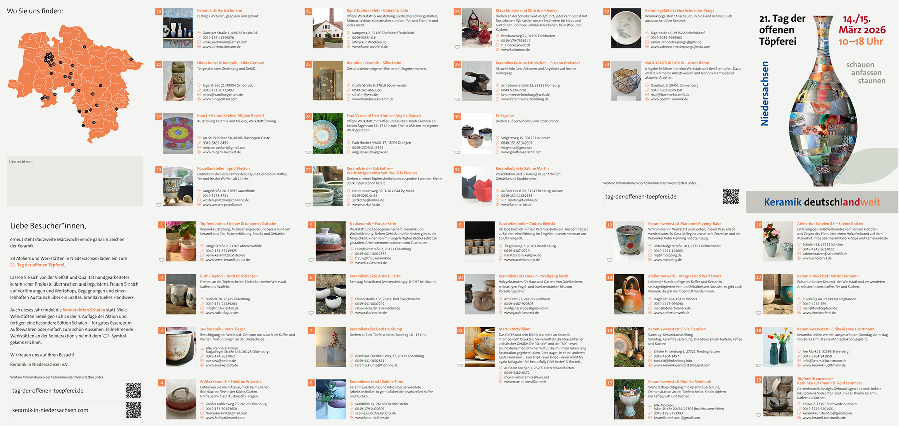 Faltblatt für Niedersachsen