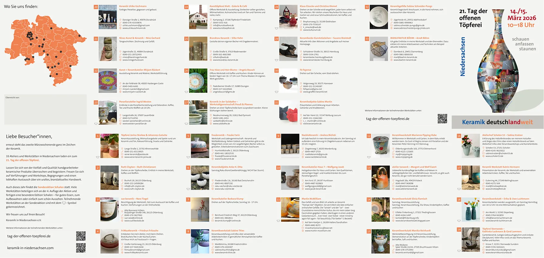 Faltblatt für Niedersachsen